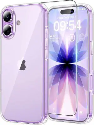 for iPhone 17 Case Anti-Yellowing with Screen Protector Military-Grade Protection Shockproof Slim Phone Case for iPhone 17 Clear