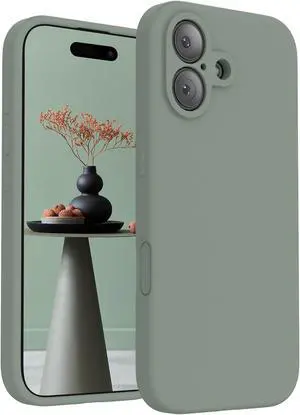 Magnetic for iPhone 17 Case Compatible with MagSafe [Integrated Silicone Camera Control Button] [Camera Protection] Anti-Scratch Microfiber Lining Phone Case 6.3 Calke Green