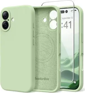 Magnetic for iPhone 17 Case Compatible with MagSafe [Full Camera Protection][Screen Protector] Silicone Shockproof Protective Phone Case for iPhone 17 6.3 Matcha