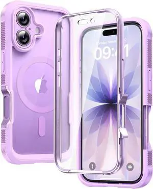 Magnetic Designed for iPhone 17 Case 6.3 Inch Full Body Bumper [Compatible with MagSafe] Military Drop Proof Cover with Built-in Touch Sensitive Anti-Scratch Screen Protector Lavender Purple
