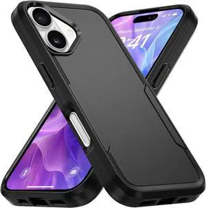 Designed for iPhone 17 Case Dual Layer Heavy Duty Shockproof Protective Phone Cases Cover Military Grade Drop Protection Black