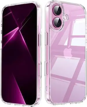 for iPhone 17 Case Clear Transparent Phone Case for 17 Case Never Yellow Shockproof Military-Grade Protection Classic Hybrid for iPhone 17 Cover Clear