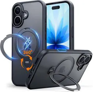 for iPhone 17 Case: with 360° Spin Magnetic Stand Camera Control Button Fit for MagSafe Military Drop Protection Protective Slim Phone Cover for iPhone17 with Ring Kickstand 6.3 Black for iPhone 17 Case: with 360° Spin Magnetic Stand Camera Control Button Fit for MagSafe Military Drop Protection Protective Slim Phone Cover for iPhone17 with Ring Kickstand 6.3 Black