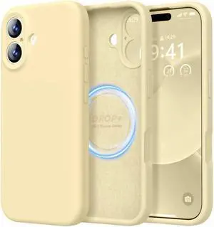 Designed for iPhone 17 Case Premium Silicone [Compatible with Magsafe][Soft Anti-Scratch Microfiber Lining] Shockproof Protective Phone Case for Men Women 6.3 Creamy Yellow