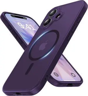 Magnetic for iPhone 17 Case [Full Camera Protection][Military-Grade Protection][Compatible with MagSafe] Shockproof Protective Slim Phone Case for iPhone 17 Dark Purple