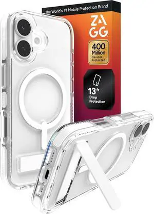 Santa Cruz Snap Case with Kickstand for iPhone 17 - White Drop Protection (13ft/4m) MagSafe Charging Compatible ClearGuard Anti-Yellowing Technology Scratch Resistant Phone Case