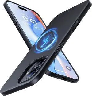 Magnetic Slim Fit for iPhone 17 Case Ultra-Thin Compatible with MagSafe Stronger Magnetic + Thinner Lightweight Matte Anti-Scratch Hard PC Cover Phone Case for iPhone 17 Black