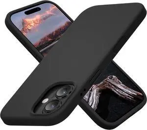 for iPhone 17 Case Silicone Ultra Slim Shockproof Protective Phone Case with [Soft Anti-Scratch Microfiber Lining] 6.3 inch Black