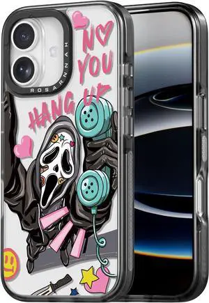 for iPhone 17 Case Cute - Durable Shockproof 6.6 ft Drop Impact Phone Case - Funny Skeleton Halloween Horror Design (6.3) Black