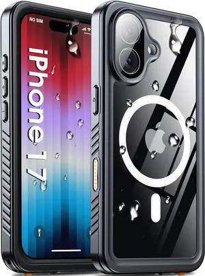 for iPhone 17 Case Waterproof [Fit for MagSafe] 360° Full Body Rugged [IP68 Underwater] [Built-in Screen Protector & Lens Protector] [12FT Mil-Grade Shockproof] Phone Case for iPhone 17 6.3
