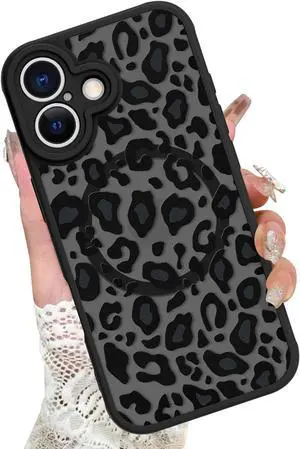 Case Compatible with iPhone 17 Leopard Printed Pattern [Compatible with Magsafe] Cute Cheetah Protective Magnetic Case for Girls Women Men 6.3