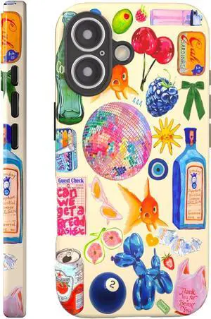 Case Compatible with iPhone 17 6.3 European Art Collage Patterns Phone Case Waterproof & Fade-Resistant Shockproof Military Protection Cover for Women Girl Men