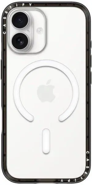 Compact iPhone 17 Case [Slim and Sleek/Compatible with Magsafe / 4 ft. 2X Military Grade Drop Protection] - Clear Black