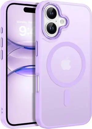 Magnetic for iPhone 17 Case [Compatible with Mag-Safe] [Translucent Matte] 16FT Military Grade Drop Protection Slim Shockproof Protective Cases for iPhone 17 6.3 Light Purple