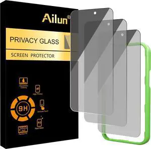 3 Pack Privacy Screen Protector for iPhone 17 [6.3 inch] with installation frame Anti Spy Private Tempered Glass Anti-Scratch Case Friendly [Not for iPhone 17 Pro/17 Pro Max/iPhone Air]