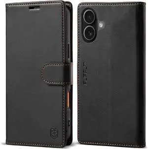 Wallet Case for iPhone 17 with Credit Card Holder PU Leather Folio Flip Kickstand Protective Shockproof Cover for  17 Phone Case (Black)