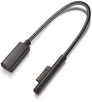 Surface to USB C Charging Cable (Female USB-C 20 cm) Compatible with  Surface Pro 7/6/5/4/3 Go3/2/1 Laptop4/3/2/1 Requires 45W 15V/3A USB-C Charger