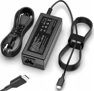 45W Chromebook Charger USB Type C Charger for HP Laptop Fast Power Adapter