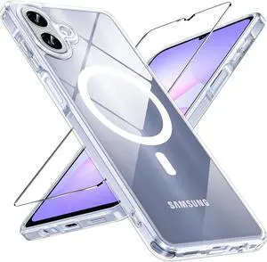 for  Galaxy A07 Case Galaxy A07 Screen Protector [Military Grade Heavy Duty Protection] Magnetic Galaxy A07 Case Non-Slip & Skin Feel Phone Cover for  A07 Clear
