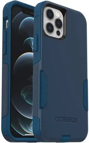 iPhone 12 & iPhone 12 Pro Commuter Series Case - Bespoke Way (Blazer Blue/Stormy SEAS Blue) Slim & Tough Pocket-Friendly with Port Protection