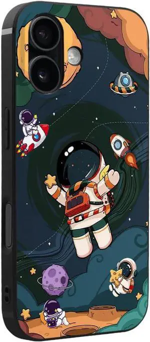 Astronaut Phone Case for iPhone 17 Case for Boys Girls Cute Cartoon Rocket Design Aesthetic Shockproof Designer Cool Compatible with iPhone 17