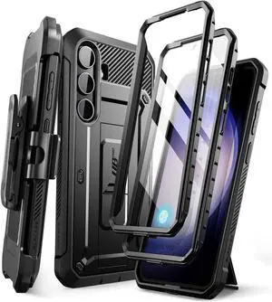 Unicorn Beetle Pro for  Galaxy S24 Plus Case with Stand [2 Front Frames] [Built-in Screen Protector & Belt-Clip] [Military-Grade Protection] Phone Case for Galaxy S24 Plus Black