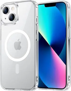 for iPhone 13 Case Clear [Compatible with Magsafe][Anti-Yellowing][Military-Grade Protection] Shockproof Slim Phone Case for iPhone 13 6.1 inch Clear