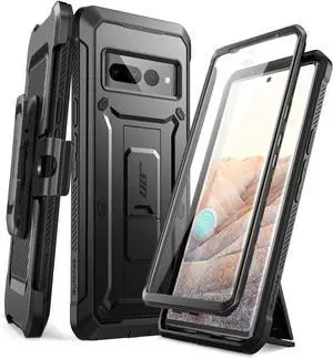Unicorn Beetle Pro Series Case for Google Pixel 7 Pro (2022 Release) Full-Body Rugged Belt-Clip & Kickstand Case with Built-in Screen Protector (Black)