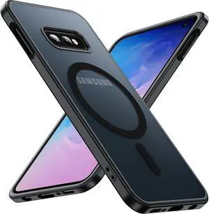 for  Galaxy S10e Case Magnetic Galaxy S10e Phone Case [Compatible with Magsafe] Wireless Charging Transparent Back Phone Case for  S10e Black