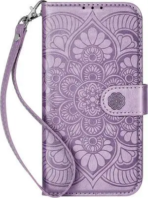 Wallet Case for iPhone 13 [RFID Blocking] 3 Card Holder Stand with Credit Card Slot PU Leather Magnetic Protective Flip Cover for iPhone 13(Purple)