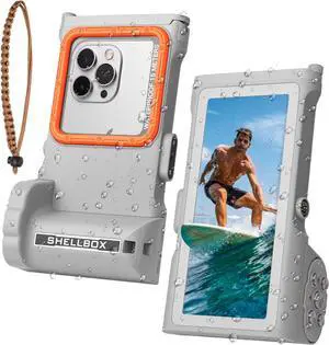 Universal Waterproof Phone Case (Fits up to 6.9 Phones) - 50ft/15m Underwater Protection for Snorkeling Diving with Bluetooth Remote for Photos & Videos (Gray 3th Generation Phone Case)