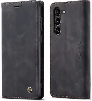 for Galaxy S23 Leather Case Vintage Wallet Case Book Folding Flip Case with Kickstand Card Holders Slots Protective Cover for Galaxy S23 Black for Galaxy S23 Leather Case Vintage Wallet Case Book Folding Flip Case with Kickstand Card Holders Slots Protective Cover for Galaxy S23 Black