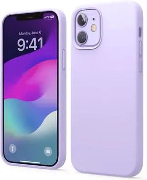 Compatible with iPhone 12 and iPhone 12 Pro Case Liquid Silicone Full Body Protective Cover Shockproof Anti-Scratch Soft Microfiber Lining 6.1 inch (Lavender) Compatible with iPhone 12 and iPhone 12 Pro Case Liquid Silicone Full Body Protective Cover Shockproof Anti-Scratch Soft Microfiber Lining 6.1 inch (Lavender)