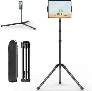 72in Tablet Floor Stand Tripod Tablet Stand Floor with 360° Ball Head Height Adjustable Floor Stand Holder with Case Tall Tripod for Phone/Music/Stream/Recording and All 4.7-13 Devices 72in Tablet Floor Stand Tripod Tablet Stand Floor with 360° Ball Head Height Adjustable Floor Stand Holder with Case Tall Tripod for Phone/Music/Stream/Recording and All 4.7-13 Devices