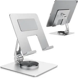 Tablet Stand 360° Rotating Adjustable & Foldable Super Sturdy Super Stable & Portable Tablet Holder for Office Kitchen Compatible with iPad9.7 10.5 12.9 iPad Pro 11/12.9/13Air/Mini/Pro
