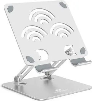 Tablet Stand Adjustable Tablet Holder for Desk Premium Aluminum Portable Holder for iPads Kindle Switch and Smartphones Fits 4-12 Devices Silver Pro Size