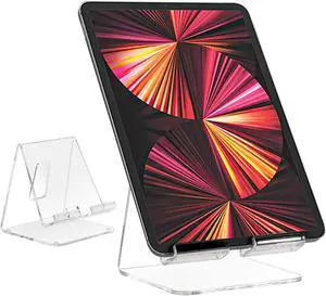 Acrylic Desk Tablet Stand - Clear iPad & Galaxy Tab Stand (4-13 inches)
