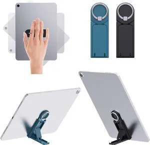 Universal Tablet Stand with Built-in Ring Holder 2 Pack-Adjustable Multifunction Tablet Kickstand with Adhesive Patch for iPad Pro Air  Galaxy Tab Kindle Tablets Black &Teal