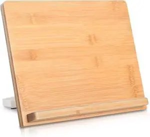 Universal Tablet Stand 11 x 8.2 inch Compatible with 4.7-12.9 inch Tablets and Phones Bamboo Wooden