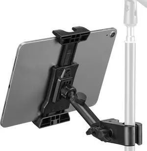 Tablet Holder for Mic Stand Adjustable Microphone Music Stand Phone Holder Mount Compatible with iPad iPhone All 4.7-13.5 Inches Tablets & Smartphones