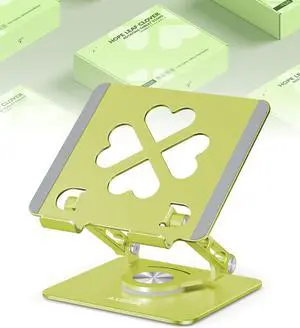 Tablet Stand for iPad 360° Rotating Desktop Holder - Aluminum Adjustable & Foldable Desk Holder for iPad Pro 12.9/11 Air 10.9  Tab S9 Portable Home/Office Gift for Adults Teens (Green)