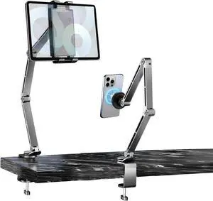 Tablet Stand for Desk iPad Desk Mount Magnetic Tablet Holder for Desk Foldable Phone Arm Mount with 360° Adjustable Rotatable Phone Holder iPad Stand Fits for 4.7-15.6 Screen Tablet Stand for Desk iPad Desk Mount Magnetic Tablet Holder for Desk Foldable Phone Arm Mount with 360° Adjustable Rotatable Phone Holder iPad Stand Fits for 4.7-15.6 Screen