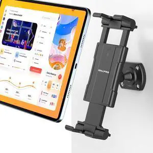 Tablet Wall Mount Holder 360° Rotating Adjustable Universal iPad Stand for Kitchen Office Warehouse Home Compatible with 5-13 Phone Tablets Galaxy Tabs Kindle Fire HD e-Reader Devices