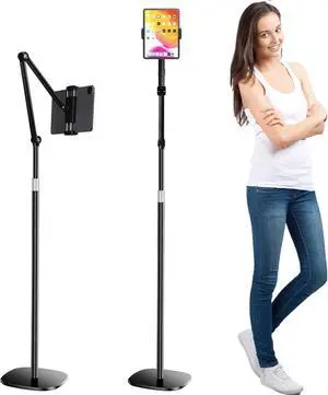 Tablet Floor Stand Overhead Bed Phone Mount Height & 360 Degree Angle Adjustable Universal Metal Tablet Holder Compatible with iPad Galaxy Tab iPhone Kindle 4.7-12.9 (Black) Tablet Floor Stand Overhead Bed Phone Mount Height & 360 Degree Angle Adjustable Universal Metal Tablet Holder Compatible with iPad Galaxy Tab iPhone Kindle 4.7-12.9 (Black)