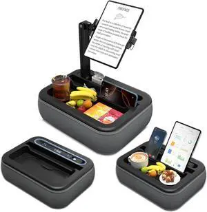 V-Hold Tablet Pillow Stand Kindle Pillow Stand with Snack Bowl Tablet Holder for Lap in Bed for 4.7-11 iPad & Cell Phones. Ideal for Hands-Free Reading Relaxation on Sofa Bed Recliner Couches