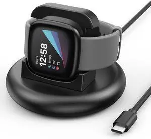 Charger Dock for Fitbit Versa 4/Versa 3/Sense 2/Sense Anti-Slip Charging Stand Dock with 4.4Ft USB C Cable Cord for Sense 2/Sense/Versa 4/Versa 3 Smartwatch Charger Dock for Fitbit Versa 4/Versa 3/Sense 2/Sense Anti-Slip Charging Stand Dock with 4.4Ft USB C Cable Cord for Sense 2/Sense/Versa 4/Versa 3 Smartwatch