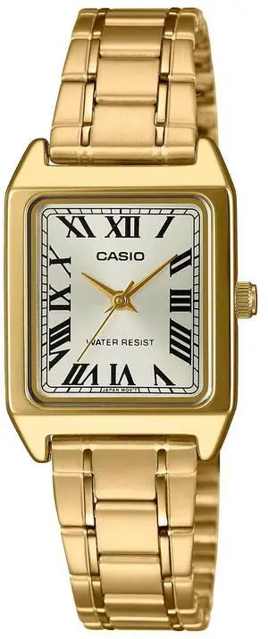 Casio LTP-V007G-9BF Womens Analog Watch  Gold-Tone Stainless Steel Band, Square Champagne Dial, Quartz Movement