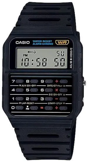 Casio CA-53W-1AAT Calculator Watch  8-Digit Calculator, Dual Time, Stopwatch, Daily Alarm, Water Resistant