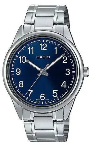 Casio Mens MTPV005D2B4 Analog Dress Watch  Navy Blue Dial, Stainless Steel Case & Bracelet, Date-Display