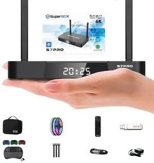 Superbox S7 Pro New Upgraded TV BOX Black,Includes 5 free gifts